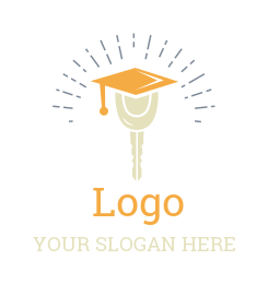 education logo graduation cap on car key