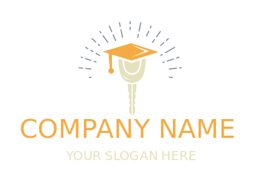 education logo graduation cap on car key