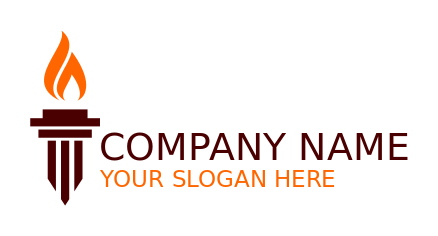 Greek pillar incorporated with fire