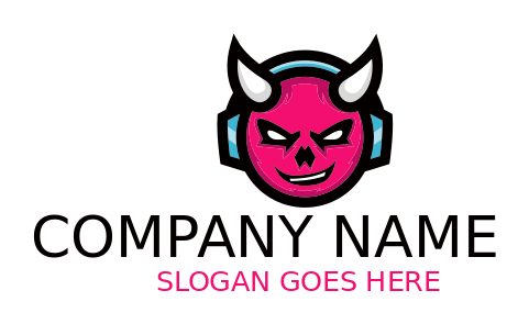 music logo green demon with headphones