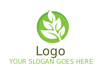 agriculture logo icon green leaves in circle