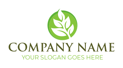 agriculture logo icon green leaves in circle