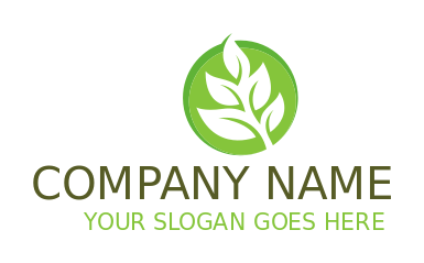 agriculture logo icon green leaves in circle