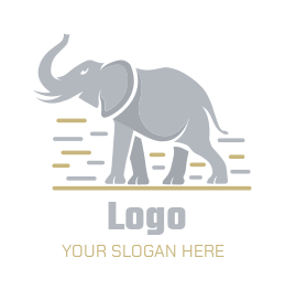 animal logo image grey elephant with lines