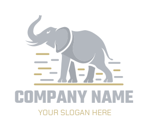 animal logo image grey elephant with lines