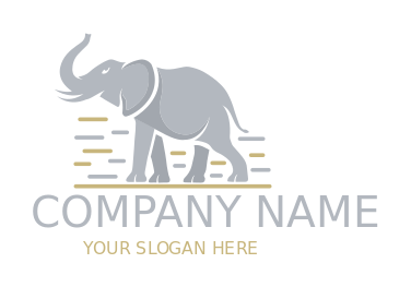 animal logo image grey elephant with lines