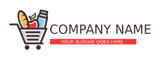 grocery store logo items in a shopping cart