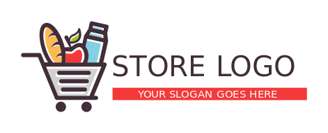 grocery store logo items in a shopping cart