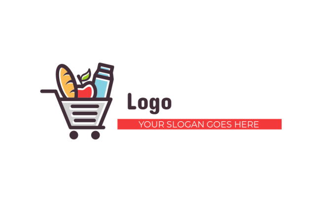 Design a logo of items in a shopping cart 