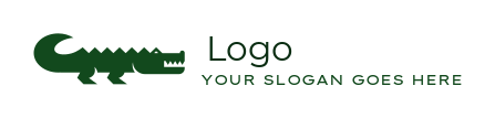 animal logo icon growling crocodile