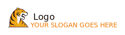 illustrative logo tiger growling looking sideway