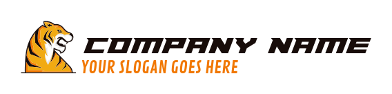illustrative logo tiger growling looking sideway