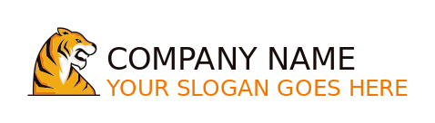 illustrative logo tiger growling looking sideway