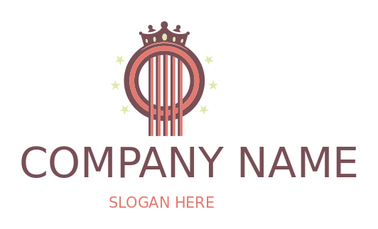 music logo vector guitar head with crown