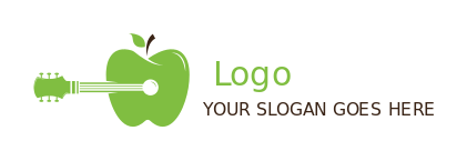 music logo guitar vector merged green apple