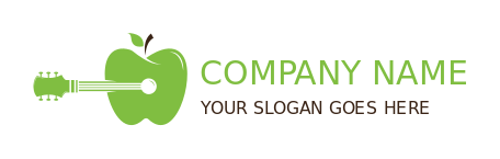 music logo guitar vector merged green apple