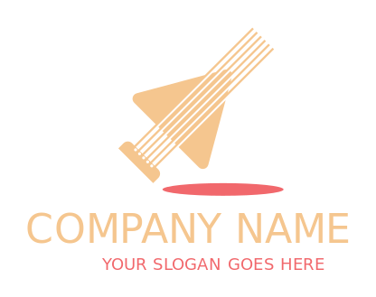 music school logo guitar strings on pick