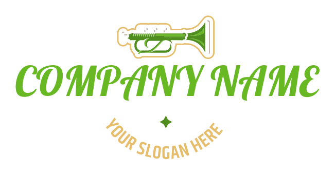 music logo gun shape of blowing horns