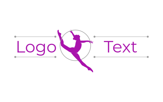 Logo template of ballerina jumping through a hoop 