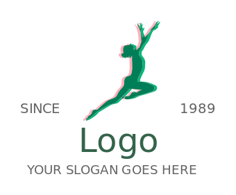 dance school logo image dancer jumping
