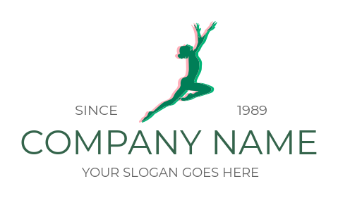 dance school logo image dancer jumping