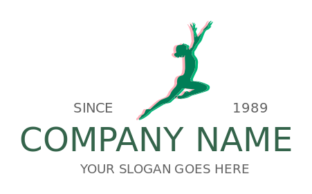 dance school logo image dancer jumping