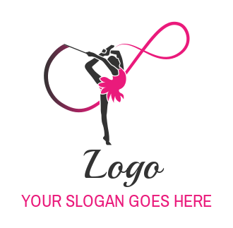 entertainment logo gymnastic girl with ribbons