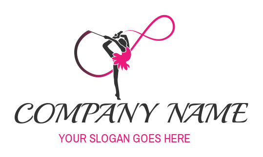 entertainment logo gymnastic girl with ribbons