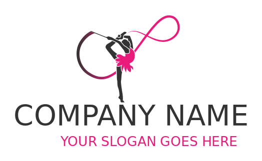 entertainment logo gymnastic girl with ribbons