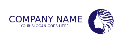 beauty logo negative space woman in circle