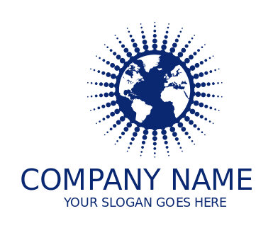 generate an advertising logo of halftone globe