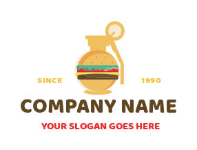 restaurant logo icon hamburger in grenade
