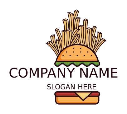 restaurant logo icon hamburger with fries