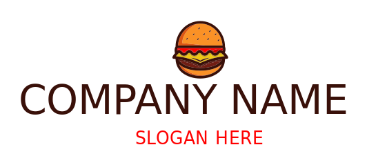 food logo hamburger with cheese and tomatoes