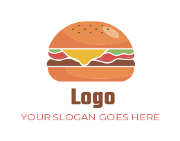 restaurant logo hamburger with patty and salads