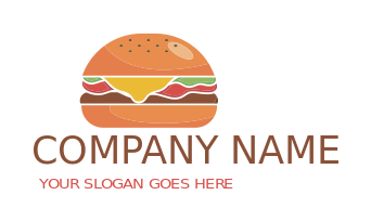 restaurant logo hamburger with patty and salads