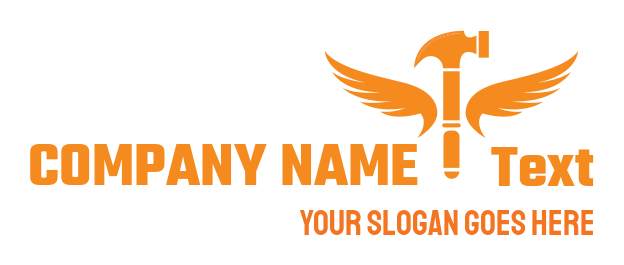 hardware store logo online hammer with wings