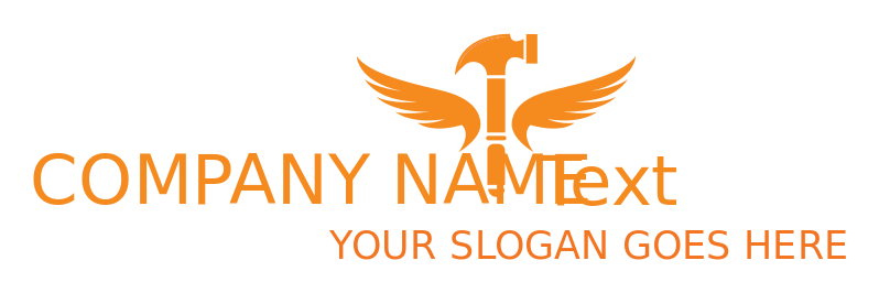hardware store logo online hammer with wings