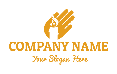 religious logo online hand and candle