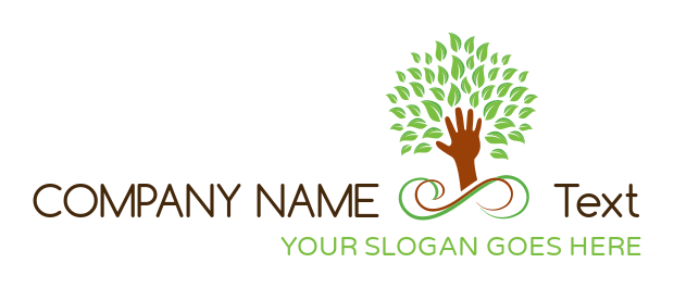 community logo abstract tree with hand as trunk 