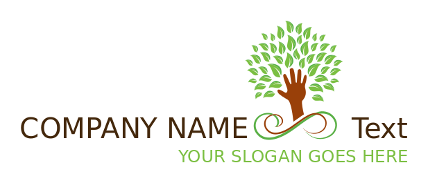 community logo abstract tree with hand as trunk 