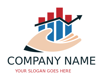 investment logo icon hand holding bar graphs
