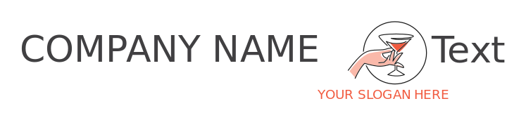 restaurant logo hand holding cocktail glass