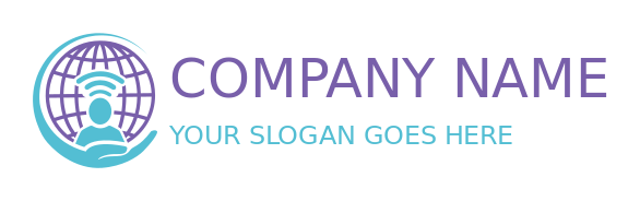 communication logo hand holding telemarketer