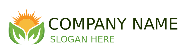 generate a community logo of hands and leaves