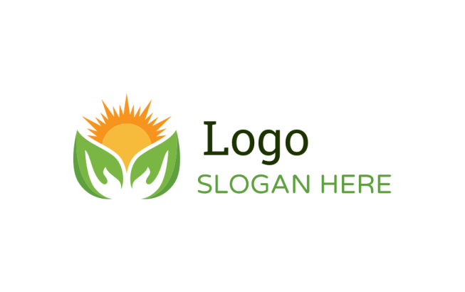 community logo hands and leaves - logodesign.net