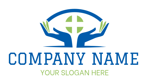 optometry logo template hands holding eye