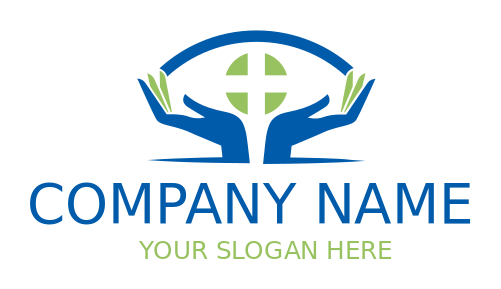 optometry logo template hands holding eye