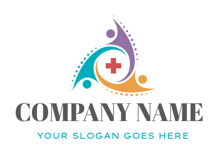 medical logo template happy swoosh people