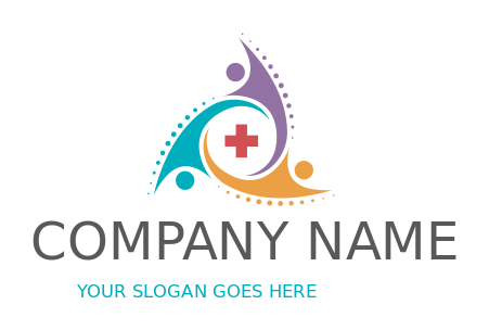 medical logo template happy swoosh people